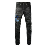 Patch Skinny Jeans For Men - WOMONA.COM