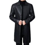 Men's Lapel Fur One-piece Over-the-knee Jacket - WOMONA.COM