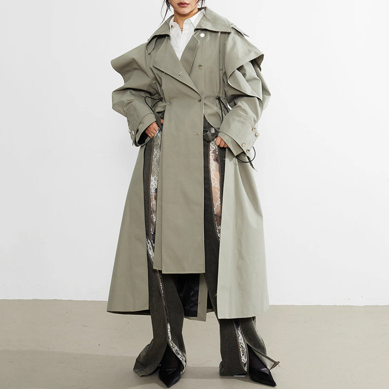 Elastic And Waisted Profile Trench Coat Women's