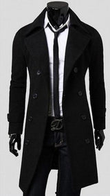 Men Long Trench Coat - WOMONA.COM