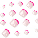 Simple French Rose Red Foot Removable Fake Nails - WOMONA.COM