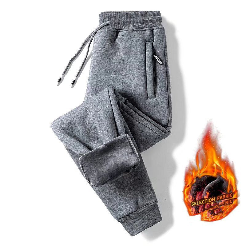 Lamb Cashmere Thickened Sports Casual Straight Pants For Men - WOMONA.COM