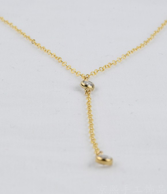 Exquisite diamond necklace metal pendant necklace - WOMONA.COM