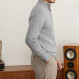 Commuter Slim-fit Stand-up Collar Zipper Wool Sweater - WOMONA.COM