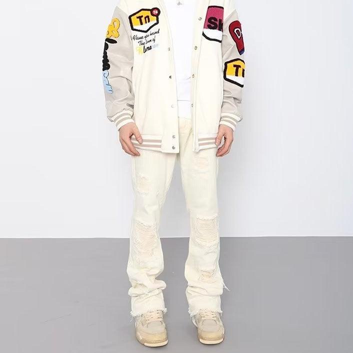 Men's Frayed-Hem Ripped Jeans