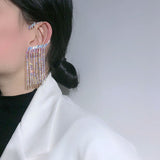 Rhinestone Tassel Earrings Women - WOMONA.COM