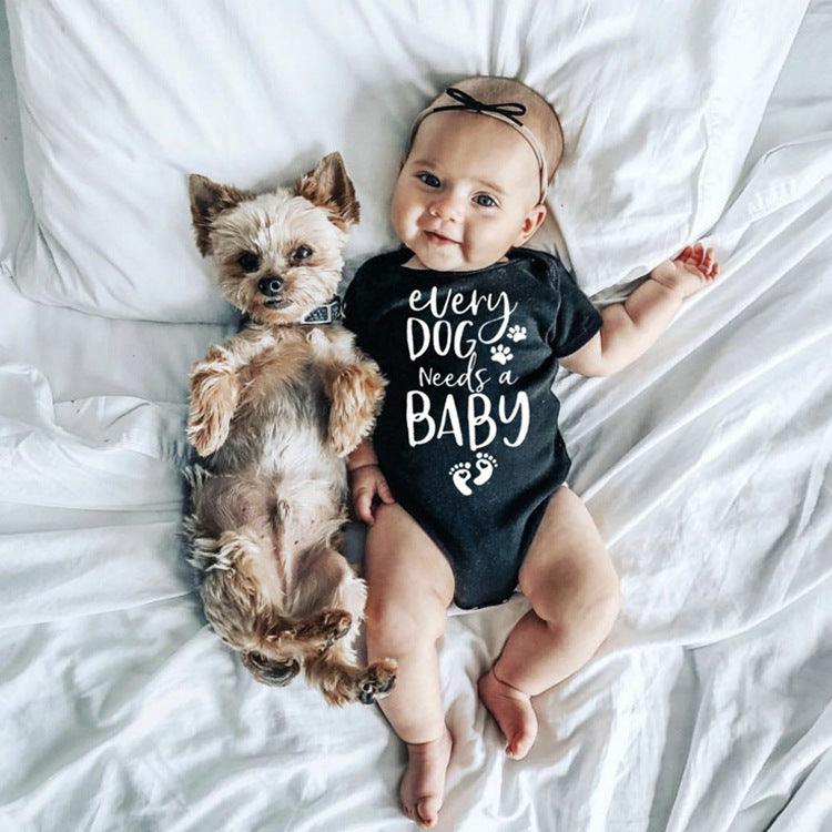Printed Triangle Baby Romper Bodysuit - WOMONA.COM