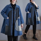 Autumn Japanese New Retro Wash Plus Size Denim Coat - WOMONA.COM