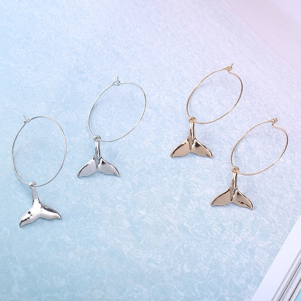 Korean Dolphin Tail Fishtail Earrings Female - WOMONA.COM