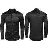 Men's Silk Satin Dress Shirt - WOMONA.COM