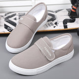 Canvas Flat Shoes Men Velcro Casual Sneakers - WOMONA.COM