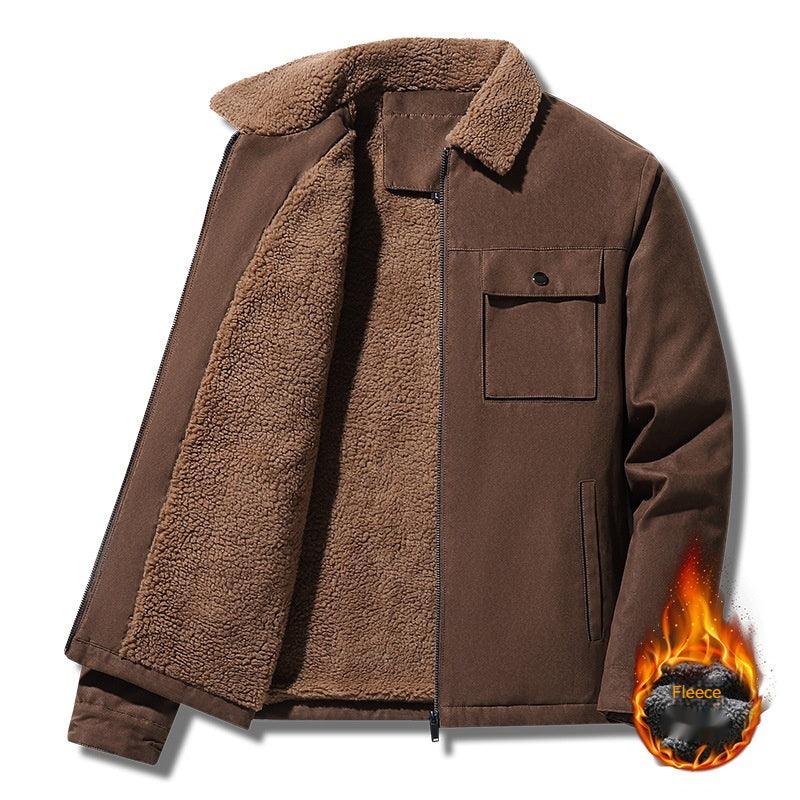 Men's Casual Loose Plus Velvet Working Wear Jacket - WOMONA.COM