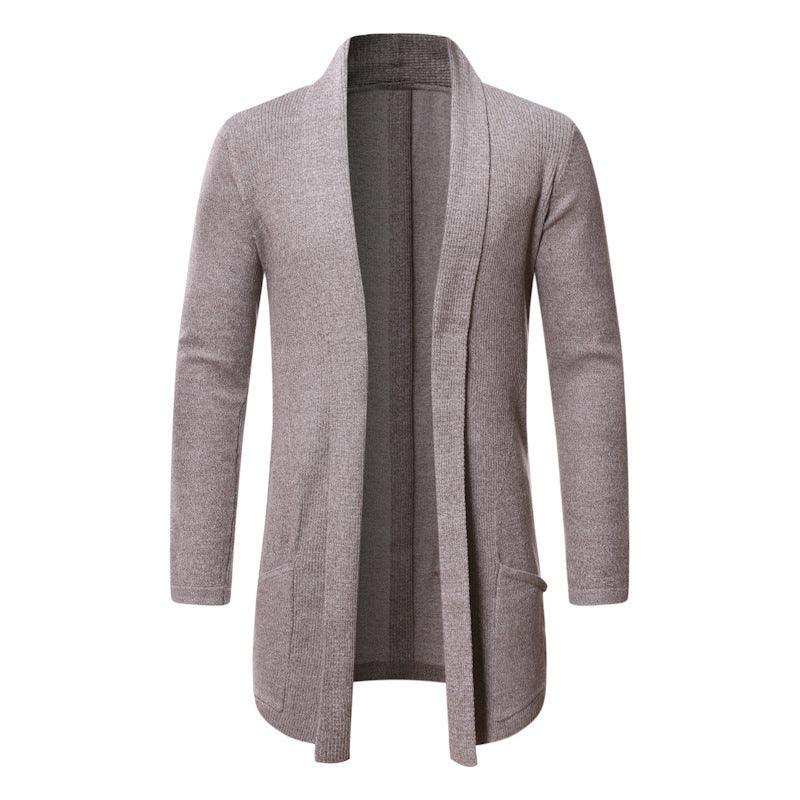 Fall Mid-length Trench Coat Knitted Cardigan Sweater - WOMONA.COM
