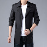 Spring And Autumn Men's Trench Coat - WOMONA.COM