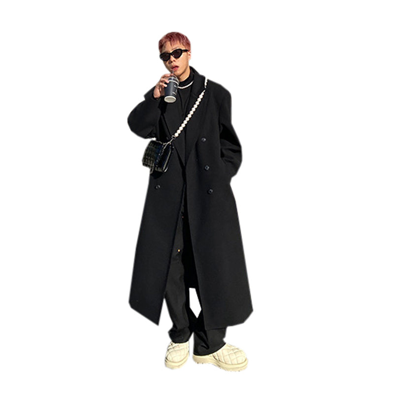 Men's Coat Long Knee Length Korean Version - WOMONA.COM