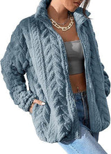 Cardigan Stehkragen Polar Fleece Jacke