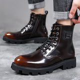 Men's High-top Soft Leather Mid-top Workwear Boots