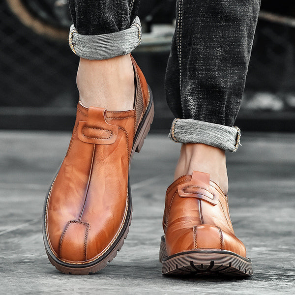 Casual leather shoes men loafers - WOMONA.COM