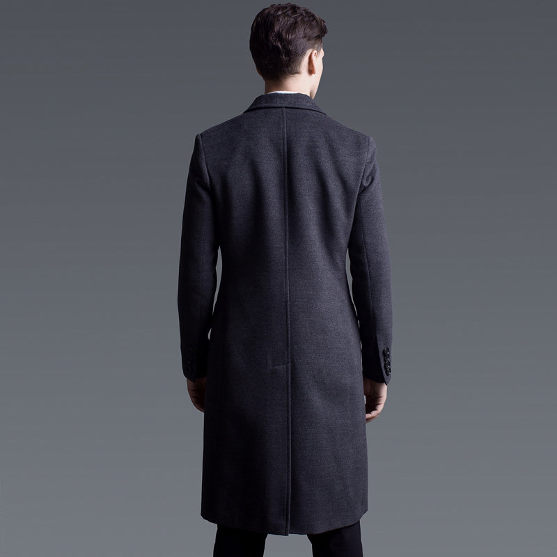 Double Breasted Long Sleeve Long Cashmere Coat Large Size - WOMONA.COM