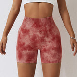 Splash Dyed Seamless Yoga Shorts For Women - WOMONA.COM