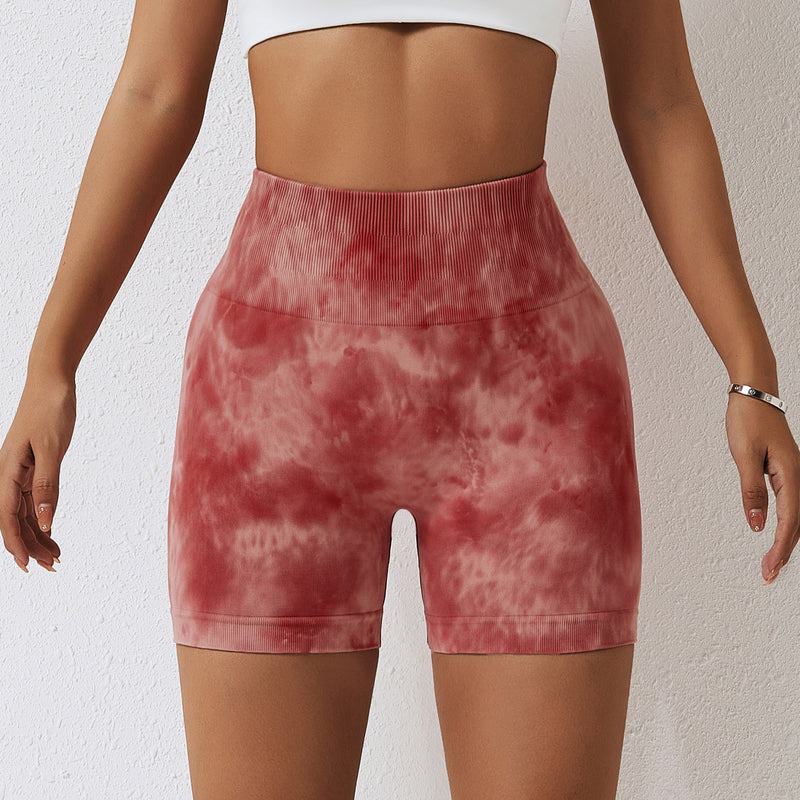 Splash Dyed Seamless Yoga Shorts For Women - WOMONA.COM