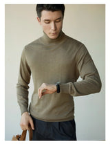 Wool Blend Turtleneck Sweater Men's Long Sleeve