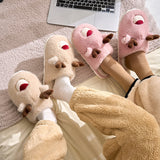 Cartoon Cotton Slippers Inner Velvet