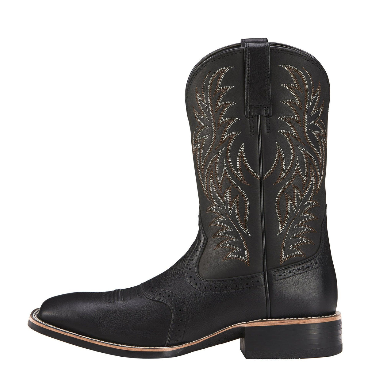 Vintage Carved Stitching Wide Head Western Cowboy Boot - WOMONA.COM