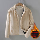 Men's Lapel Corduroy Loose Retro Corduroy Cotton Coat - WOMONA.COM