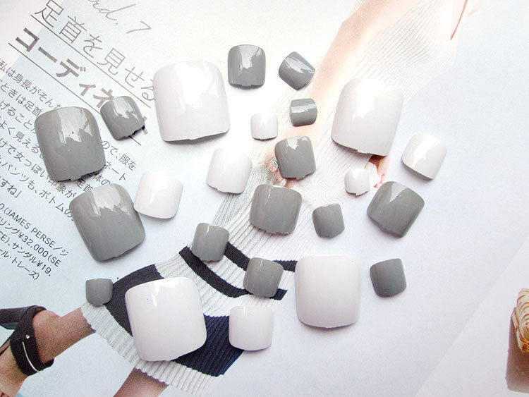 Pro Artificial Acrylic Toe Nails 24pcs Patch - WOMONA.COM