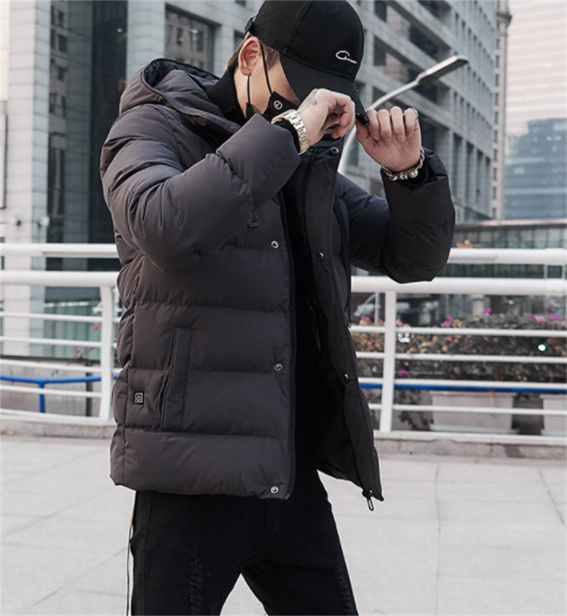 Men's Winter Fleece Padded Jacket Thick Heating Clothing - WOMONA.COM