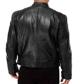 Pu Leather Collar Slim Leather Jacket - WOMONA.COM