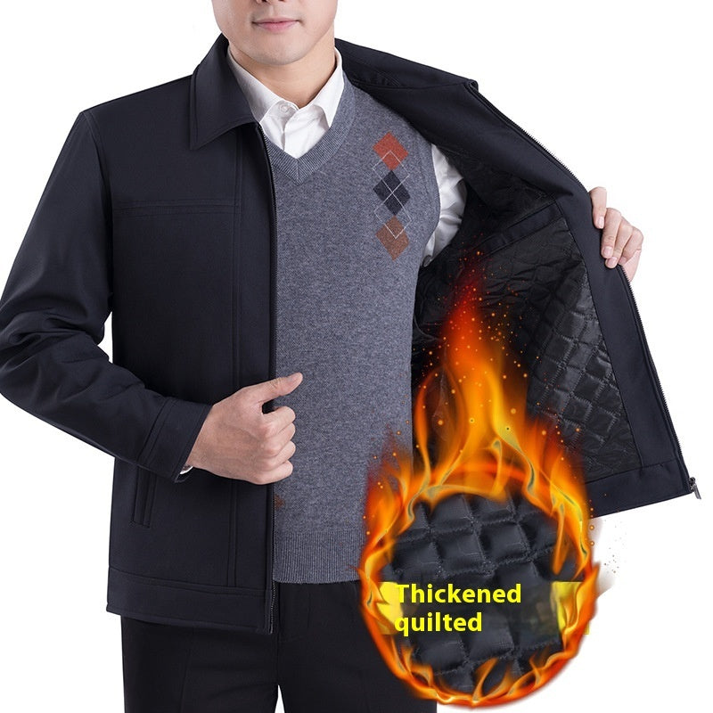 Middle-aged Men's Casual Jacket Autumn Outerwear Top - WOMONA.COM