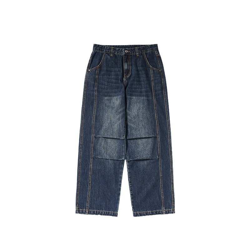 Men's Loose Retro Straight Jeans - WOMONA.COM