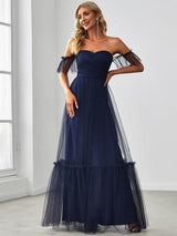 Women's Off-shoulder Tube Top Evening Dress - WOMONA.COM