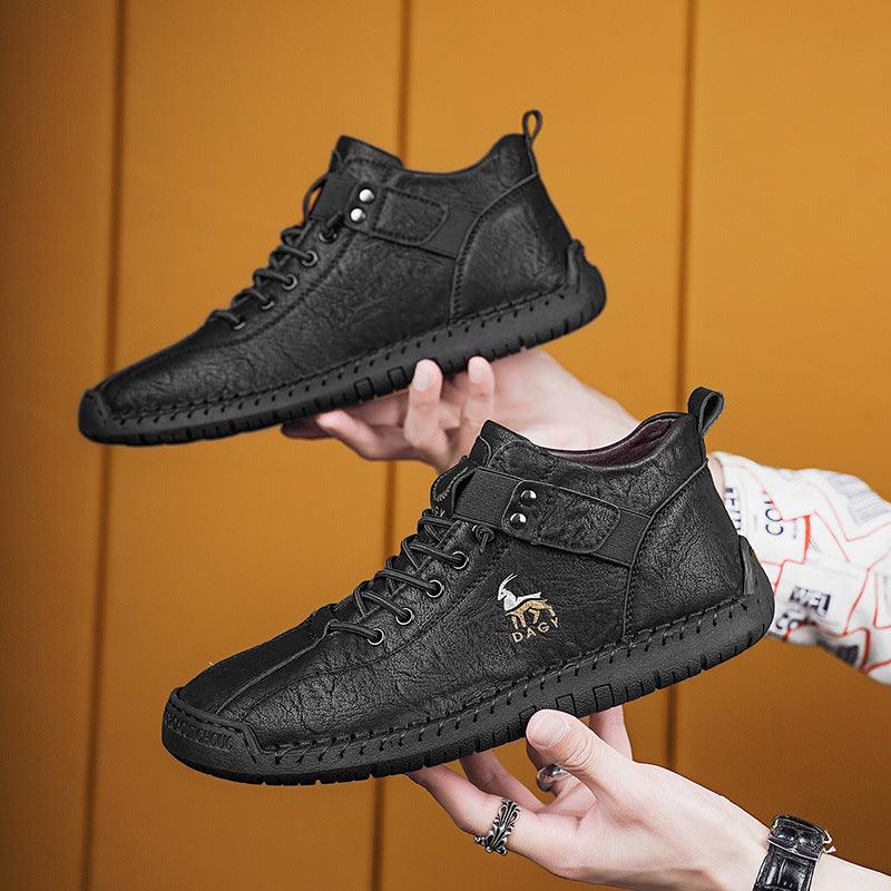 Fashion Men Sneakers Velcro Flats Shoes High Quality - WOMONA.COM