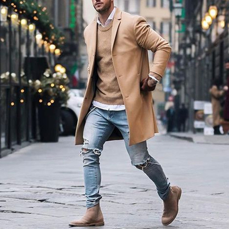 Fashion Winter Men's Trench Long Jackets Coats - WOMONA.COM