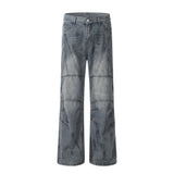 Fashion Painting Splash Ink Pressure Line Jeans Men - WOMONA.COM