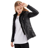 Detachable Two-piece Hooded Leather Jacket - WOMONA.COM