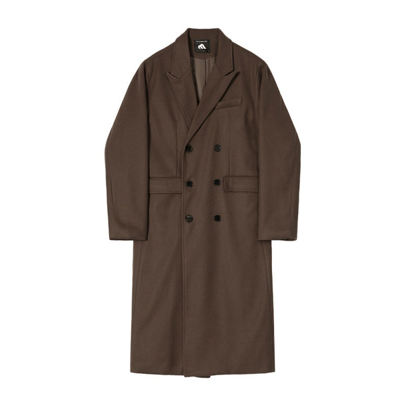 Men's Long Thick And Loose Woolen Coat - WOMONA.COM