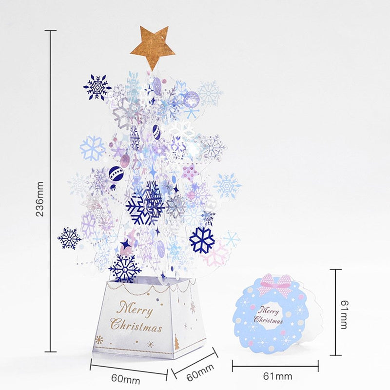 Tarjeta desplegable con forma de árbol de Navidad Tarjeta 3D Tarjeta de felicitación navideña 