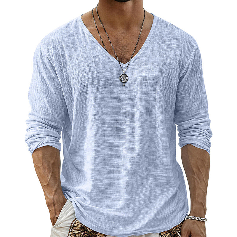 Loose Cotton Blend Long Sleeve Top