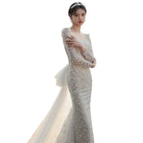 French Style Fishtail Light Wedding Dress Bride Temperament