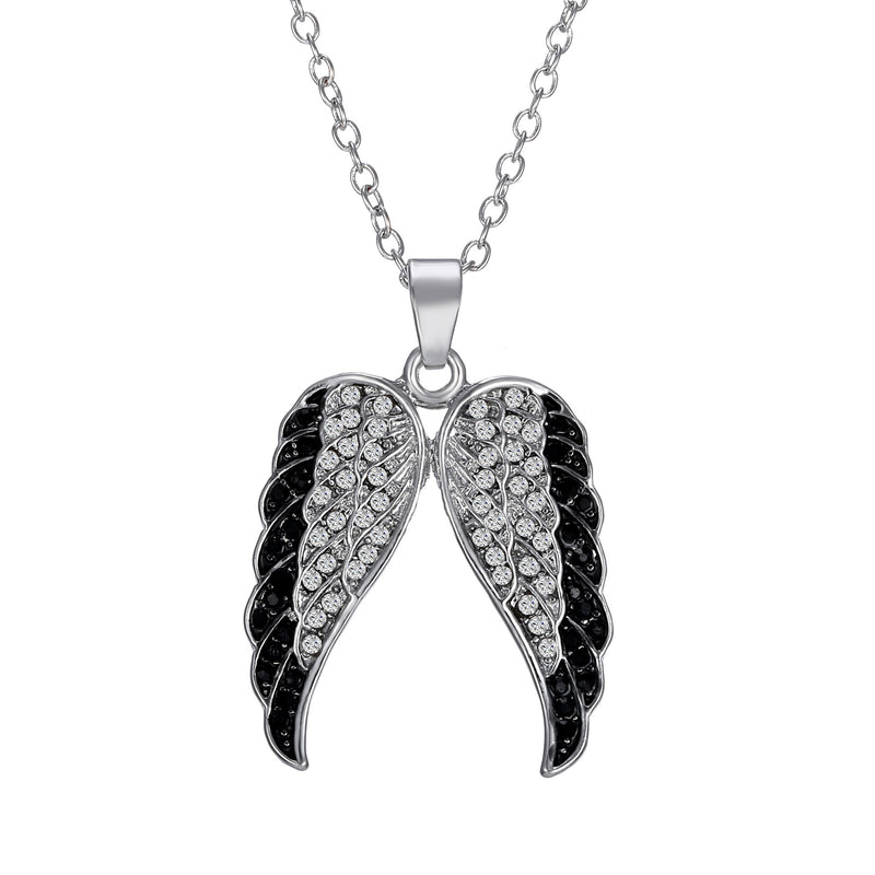 Angel Wing Necklace Butterfly Cross Necklace - WOMONA.COM