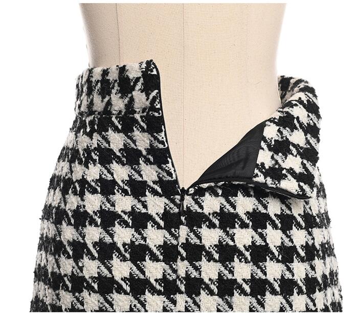 Women's Houndstooth Jacket And Skirt Suit - WOMONA.COM