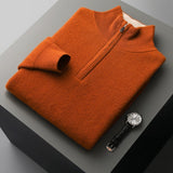 Cashmere Men's Thickened Half-high Collar Zipper Pullover Sweater