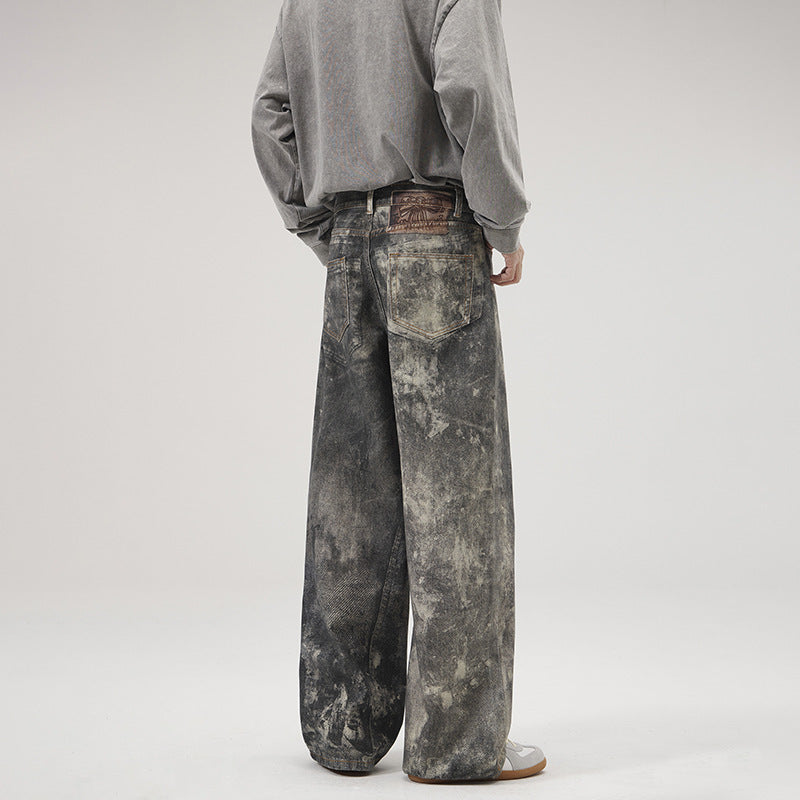 Lockere Jeans mit Splashed Ink-Print für Herren