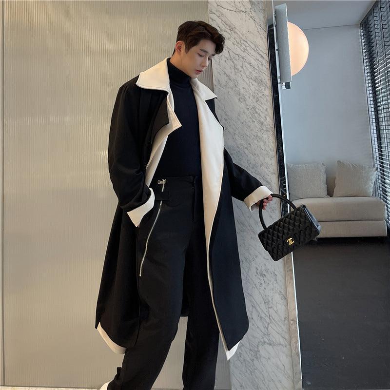 Match Bandage Dress Fake Two-piece Suit Coat