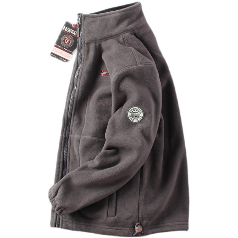 Man Double-sided Polar Fleece Jacket - WOMONA.COM