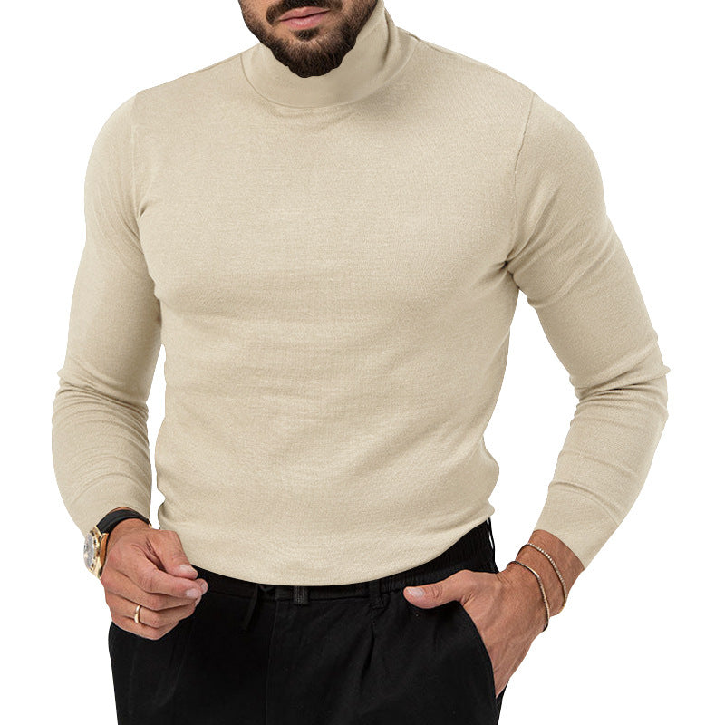 New High-elastic Turtleneck Knitted Cashmere Sweater - WOMONA.COM